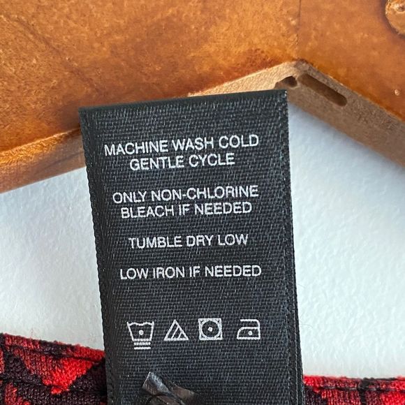 Ali Miles Size XL Women’s One Button V Neck 3/4 Short Sleeves Red Black … - Picture 5 of 7